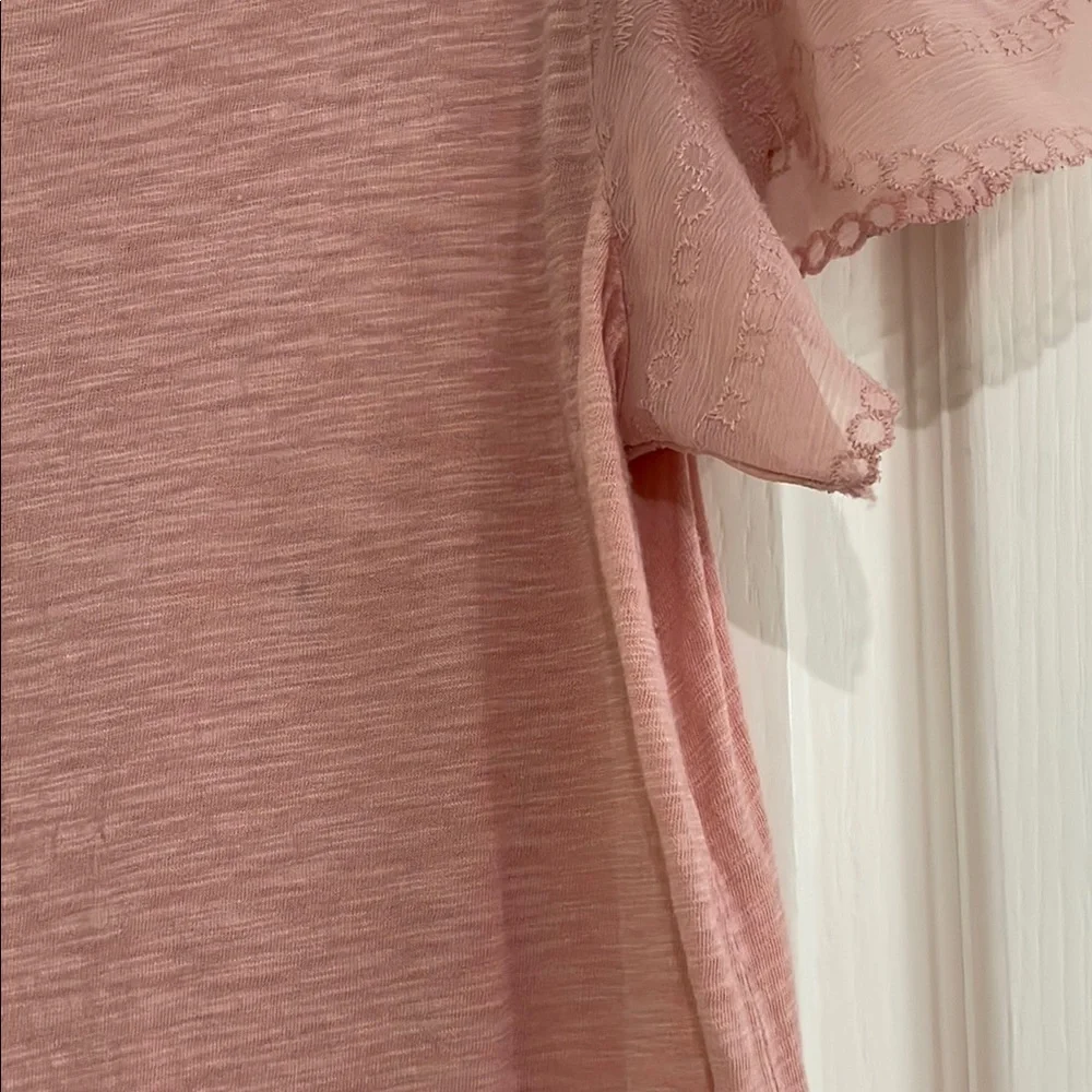 Express Pink Puff Sleeve Ruffled Tee - Picture 6 of 6